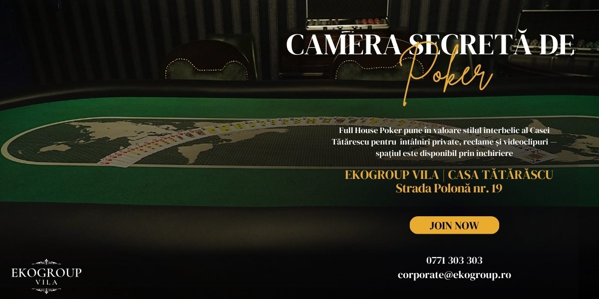 Full House Poker: O cameră de poker secretă cu poker set autentic în inima Bucureștiului